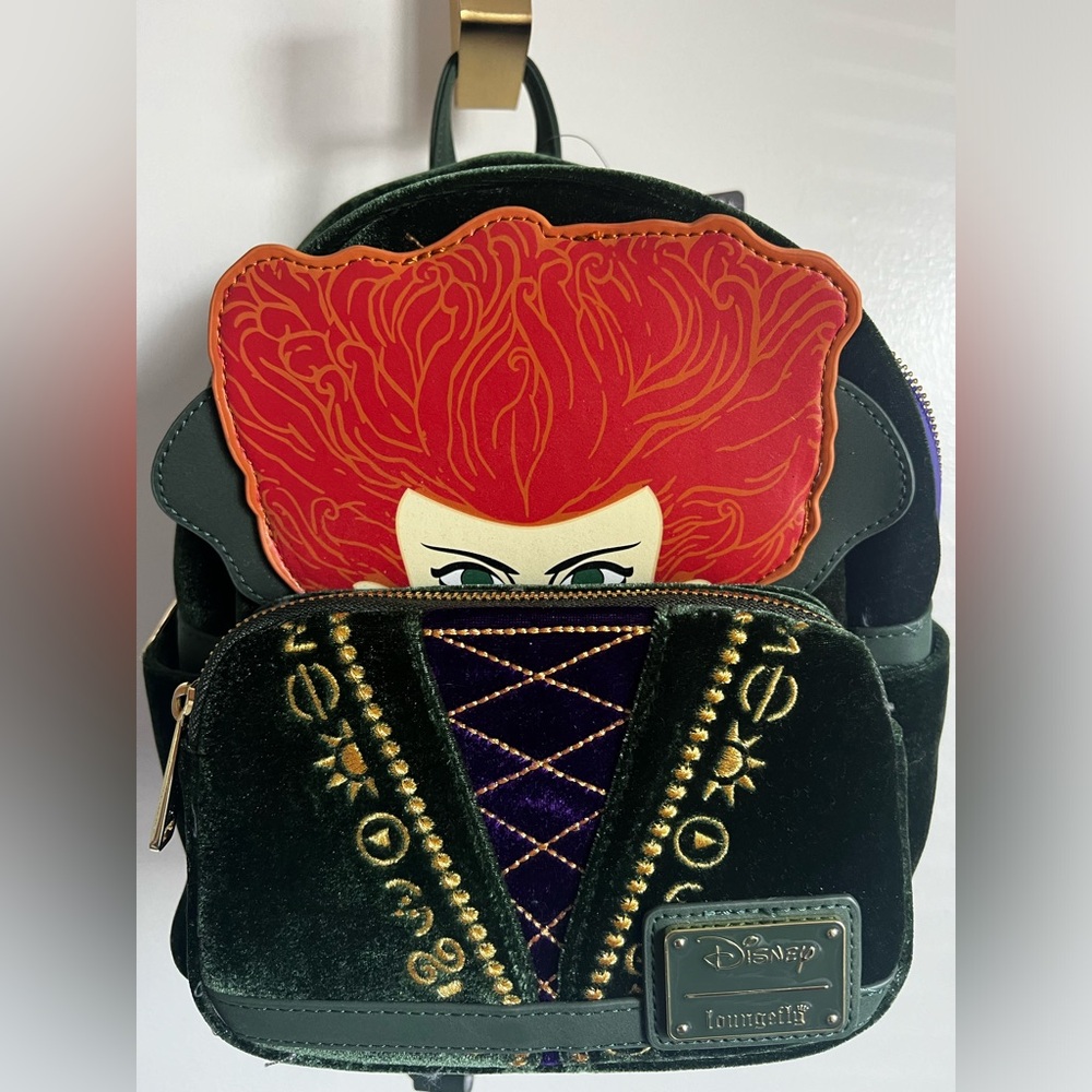 Loungefly Disney Hocus Pocus Winnifred Velvet Backpack NWT